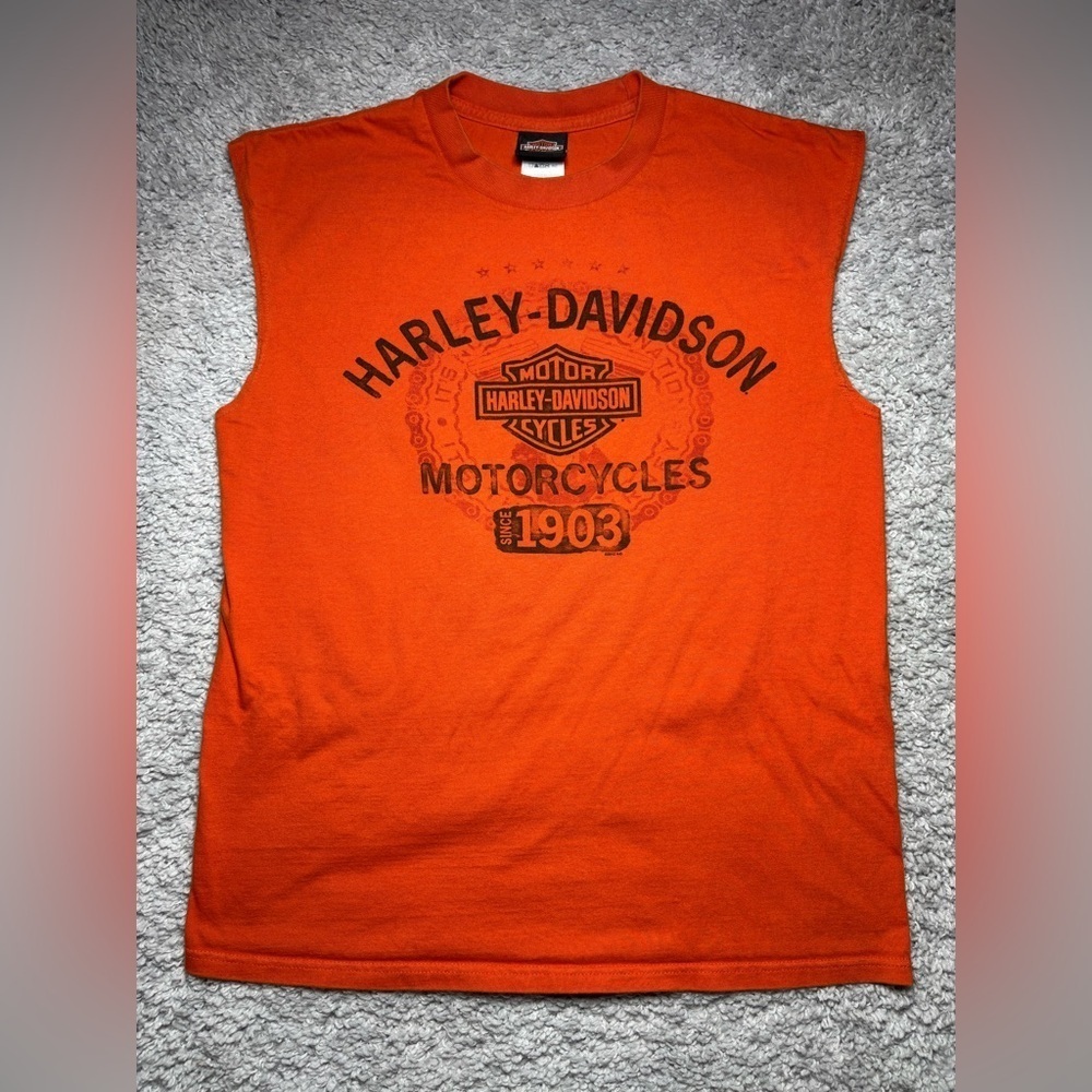 Harley Davidson Shirt Mens Large Sleeveless Crewneck Tank HD Motorcycles Dice